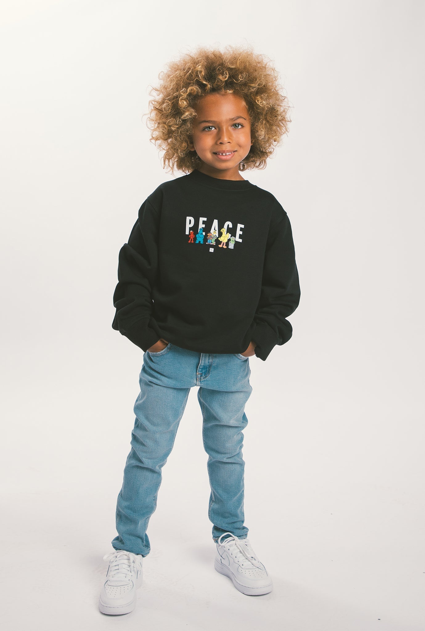 P/C x Sesame Street Pull ras du cou enfant - Noir