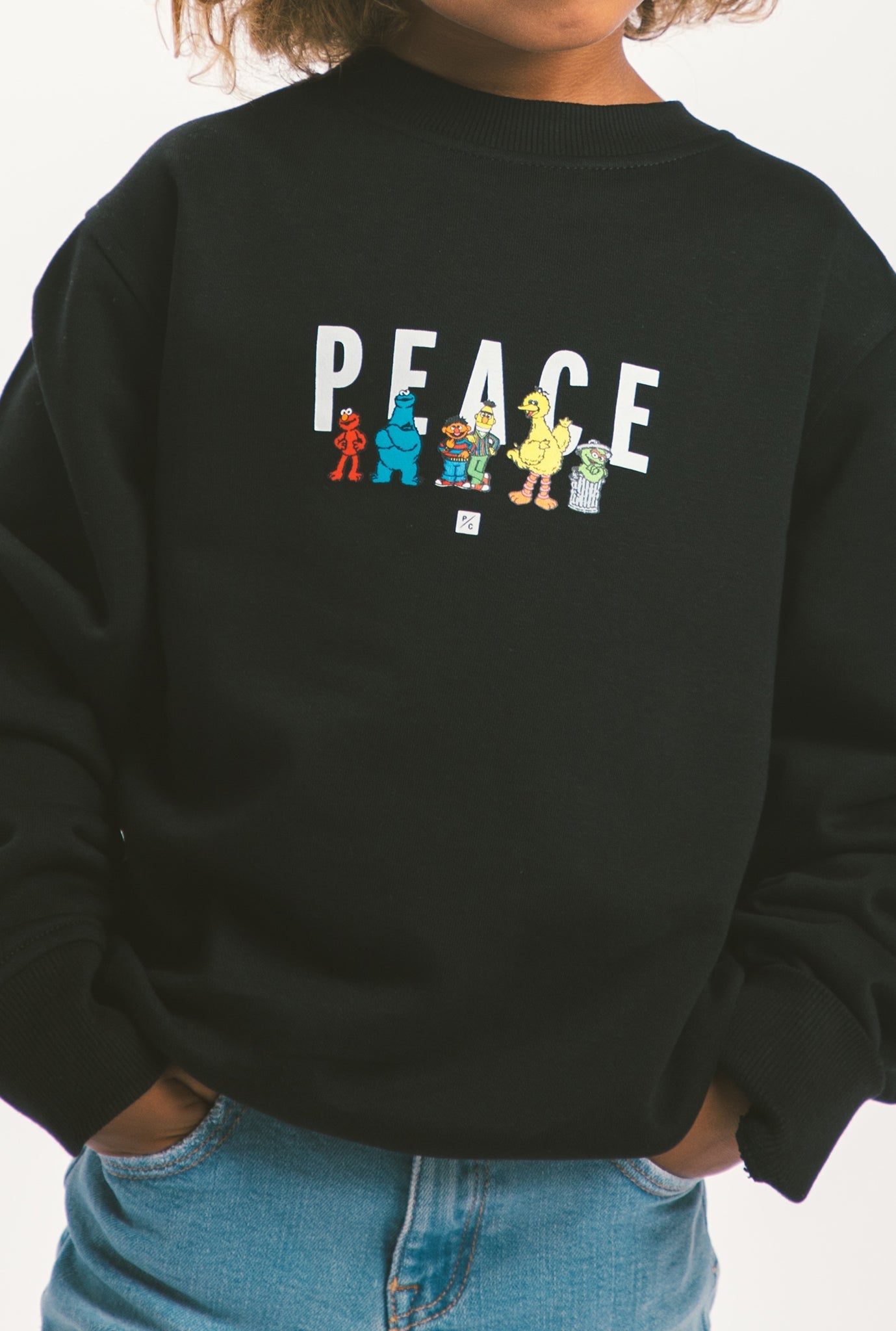 P/C x Sesame Street Pull ras du cou enfant - Noir