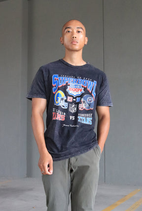 Super Bowl XXXIV: St. Louis Rams vs. Tennessee Titans Stonewashed T-Shirt - Black