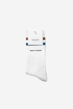 Home is Toronto Minimal Chaussettes - Marine/Red Stripe