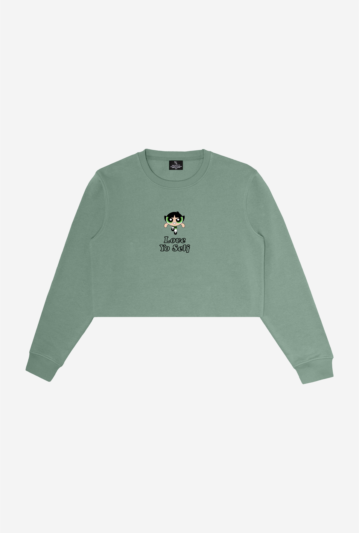Buttercup Love Yo Self Cropped Crewneck - Sage