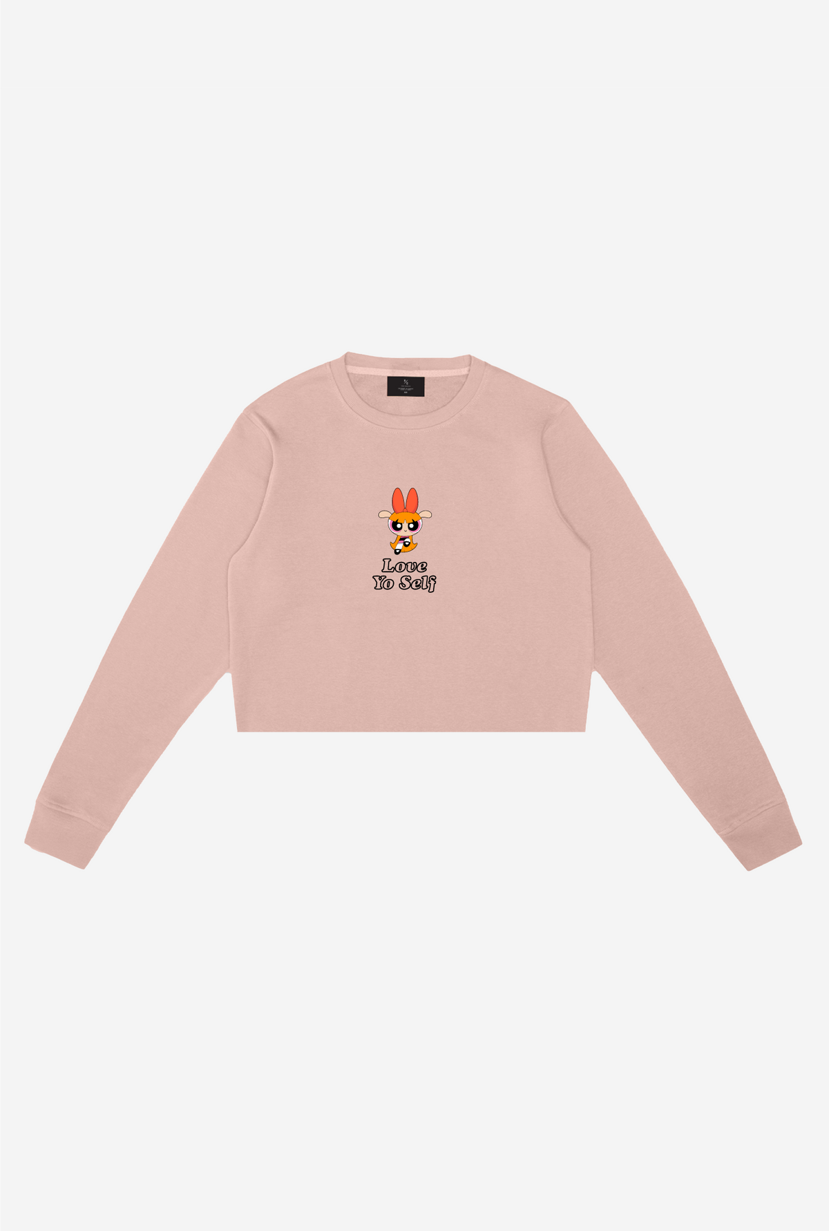 Blossom Love Yo Self Cropped Crewneck - Dusty Rose