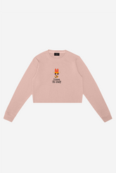 Blossom Love Yo Self Cropped Crewneck - Dusty Rose