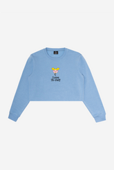 Bubbles Love Yo Self Cropped Crewneck - Vista Blue