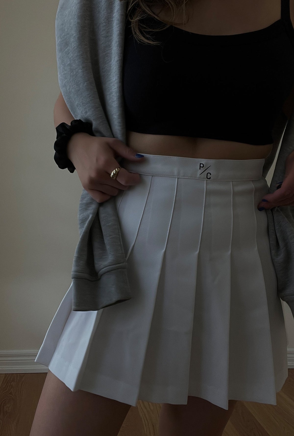 P/C Logo Tennis Skirt - White