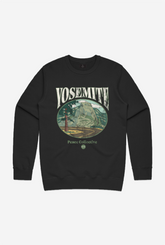 Yosemite Vintage Post Card Crewneck - Black