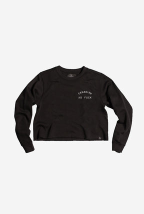 Canadian as Fuck Cropped Crewneck - Black