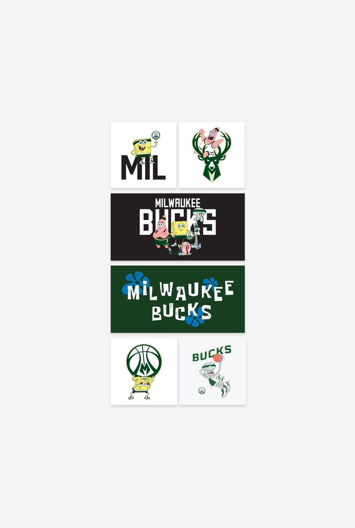 NBA x Spongebob Milwaukee Bucks Sticker Pack