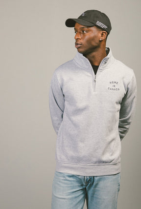 Home is Canada 1/4 Zip Sweater - Grey